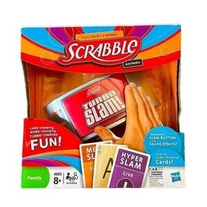 Hasbro Scrabble Turbo Slam Family Game Ages 8+ Electronic Word Card Game NIB
